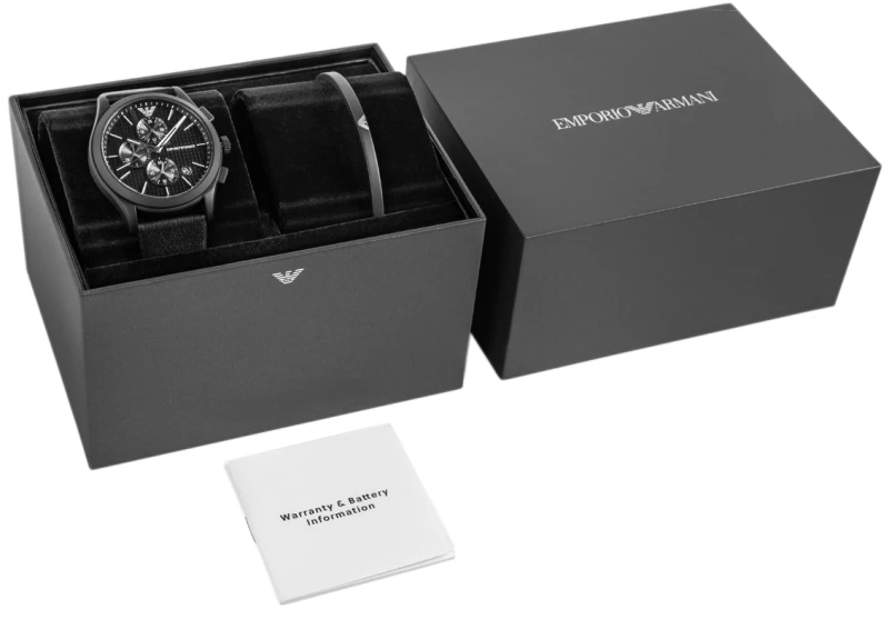 Kwarcowy Zegarek Męski + Bransoleta EMPORIO ARMANI Paolo AR80070SET + BOX