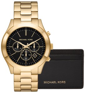 Kwarcowy Zegarek Męski + Etui na karty MICHAEL KORS MK1076SET + BOX