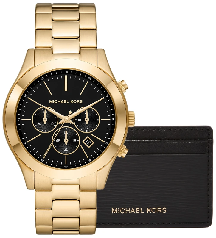 Kwarcowy Zegarek Męski + Etui na karty MICHAEL KORS MK1076SET + BOX
