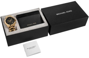Kwarcowy Zegarek Męski + Etui na karty MICHAEL KORS MK1076SET + BOX