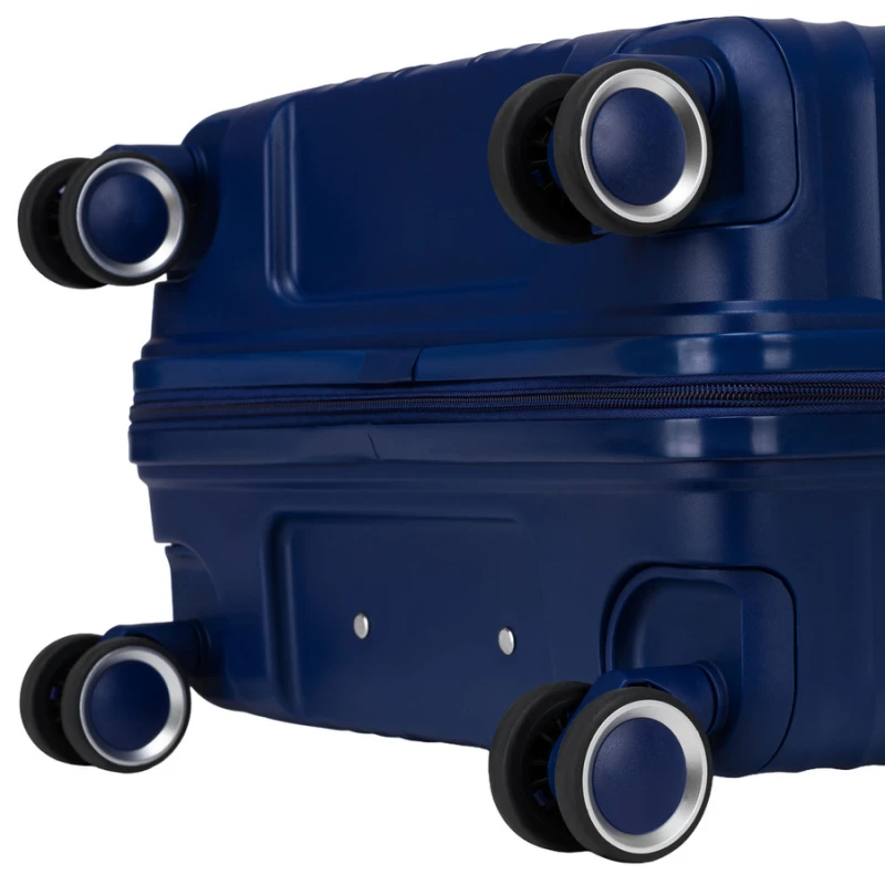 Zestaw walizek podróżnych z trwałego tworzywa ABS w granatowym kolorze – Peterson