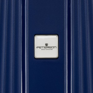 Zestaw walizek podróżnych z tworzywa ABS w granatowym kolorze - Peterson
