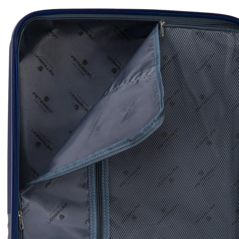 Zestaw walizek podróżnych z tworzywa ABS w granatowym kolorze - Peterson