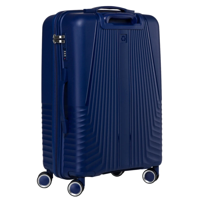 Zestaw walizek podróżnych z tworzywa ABS w granatowym kolorze - Peterson