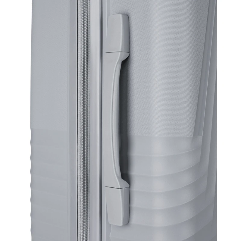 Zestaw walizek podróżnych z tworzywa ABS w szarym kolorze - Peterson