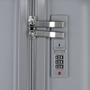 Zestaw walizek podróżnych z tworzywa ABS w szarym kolorze - Peterson