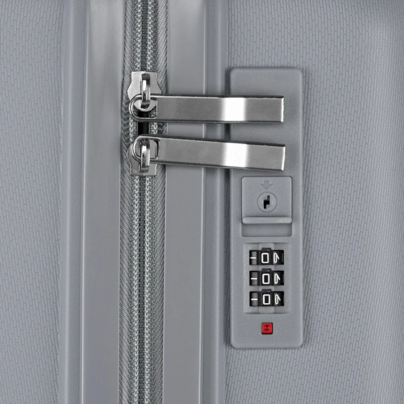 Zestaw walizek podróżnych z tworzywa ABS w szarym kolorze - Peterson