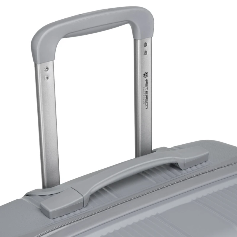 Zestaw walizek podróżnych z tworzywa ABS w szarym kolorze - Peterson