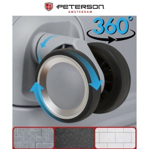 Zestaw walizek podróżnych z tworzywa ABS w szarym kolorze - Peterson