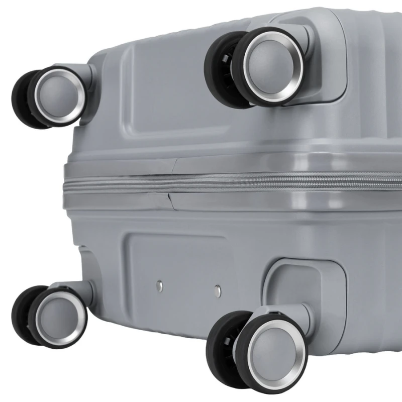 Zestaw walizek podróżnych z tworzywa ABS w szarym kolorze - Peterson