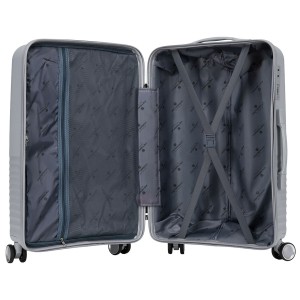 Zestaw walizek podróżnych z tworzywa ABS w szarym kolorze - Peterson