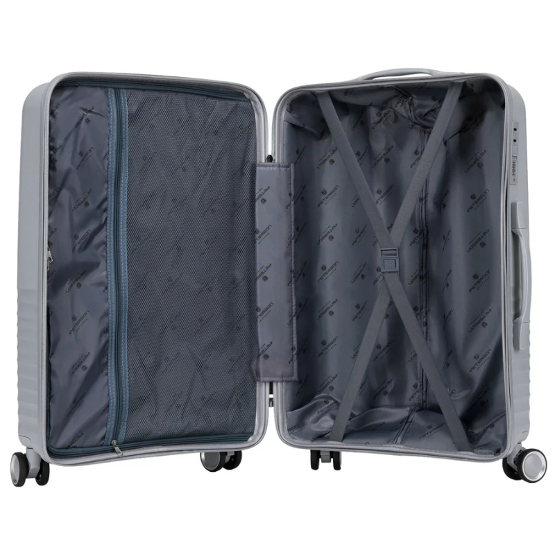 Zestaw walizek podróżnych z tworzywa ABS w szarym kolorze - Peterson