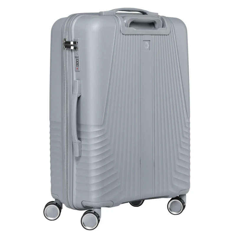 Zestaw walizek podróżnych z tworzywa ABS w szarym kolorze - Peterson