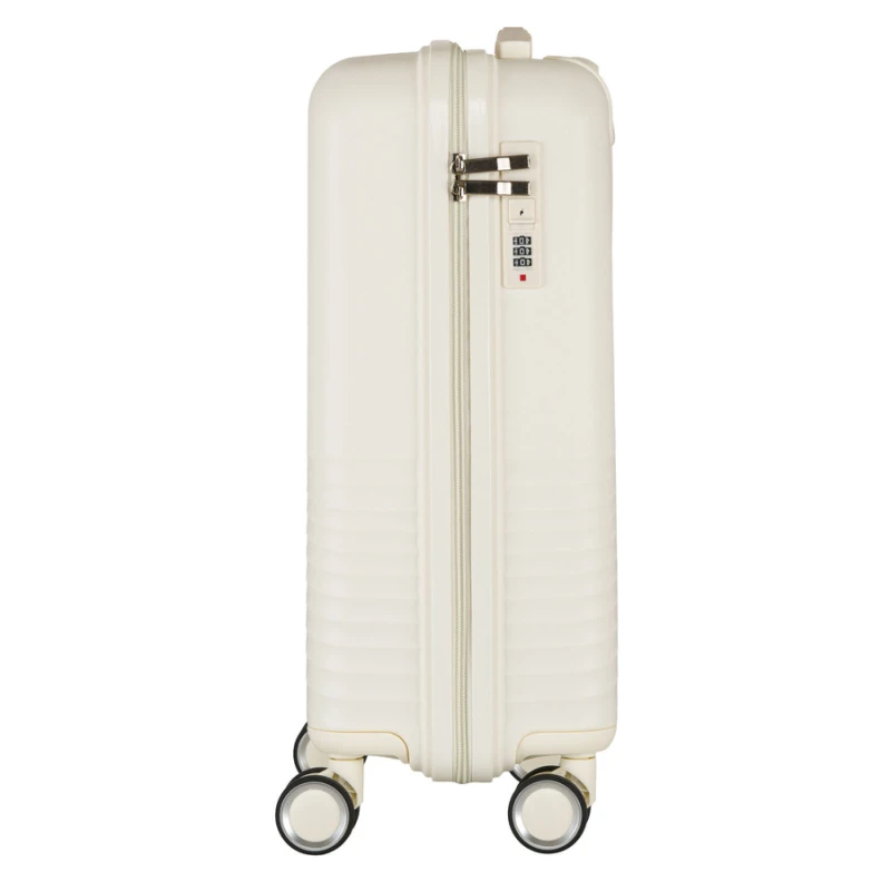 Mała kabinowa, beżowa walizka podróżna z teleskopowym uchwytem - Peterson