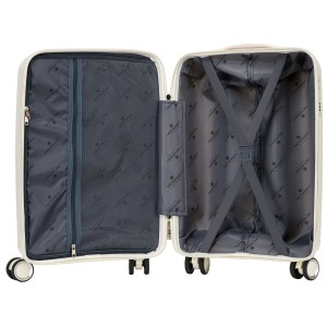 Mała kabinowa, beżowa walizka podróżna z teleskopowym uchwytem - Peterson