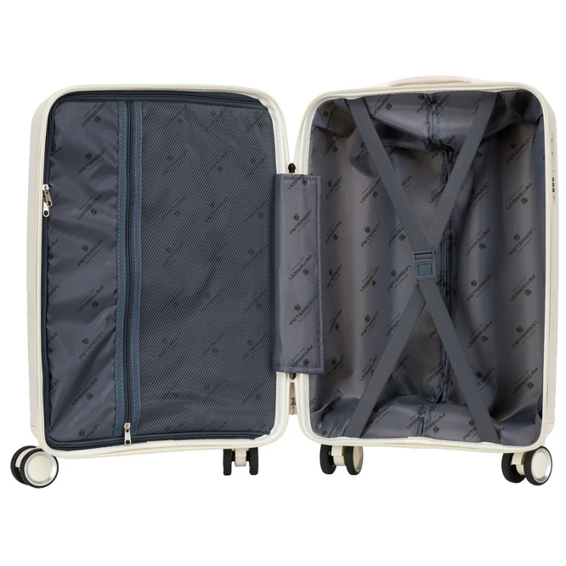 Mała kabinowa, beżowa walizka podróżna z teleskopowym uchwytem - Peterson