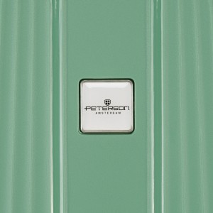 Zielona, średnia walizka podróżna z teleskopowym uchwytem i kółkami obrotowymi - Peterson