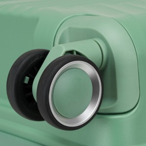 Zielona, średnia walizka podróżna z teleskopowym uchwytem i kółkami obrotowymi - Peterson