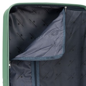 Duża podróżna walizka w zielonym kolorze z wodoodporną skorupą - Peterson
