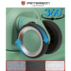 Duża podróżna walizka w zielonym kolorze z wodoodporną skorupą - Peterson