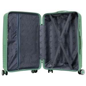 Duża podróżna walizka w zielonym kolorze z wodoodporną skorupą - Peterson