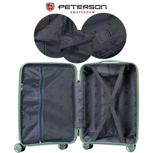 Zestaw walizek podróżnych Peterson z trwałego tworzywa ABS w zielonym kolorze