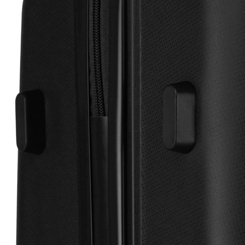 Zestaw podróżnych walizek  z tworzywa ABS w czarnym kolorze - Peterson