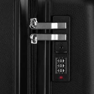 Zestaw podróżnych walizek  z tworzywa ABS w czarnym kolorze - Peterson