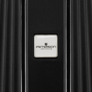 Zestaw podróżnych walizek  z tworzywa ABS w czarnym kolorze - Peterson