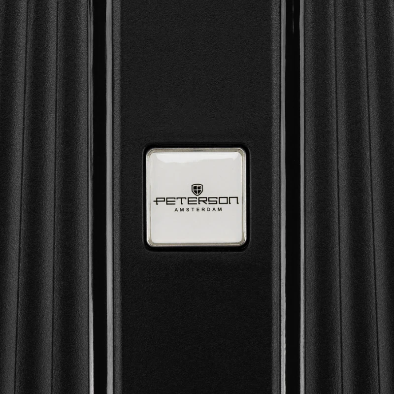 Zestaw podróżnych walizek  z tworzywa ABS w czarnym kolorze - Peterson