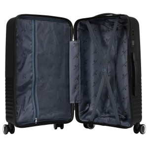 Zestaw podróżnych walizek  z tworzywa ABS w czarnym kolorze - Peterson