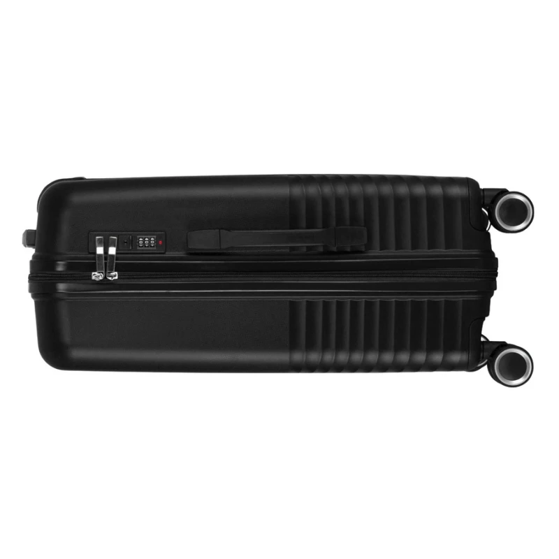 Zestaw podróżnych walizek  z tworzywa ABS w czarnym kolorze - Peterson