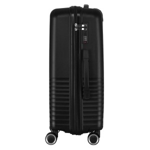 Zestaw podróżnych walizek  z tworzywa ABS w czarnym kolorze - Peterson