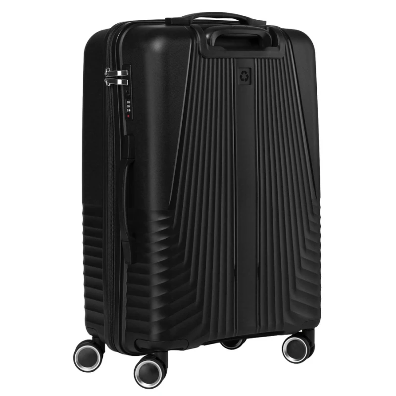 Peterson czarny zestaw walizek podróżnych z trwałego tworzywa ABS