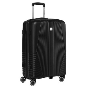 Zestaw podróżnych walizek  z tworzywa ABS w czarnym kolorze - Peterson