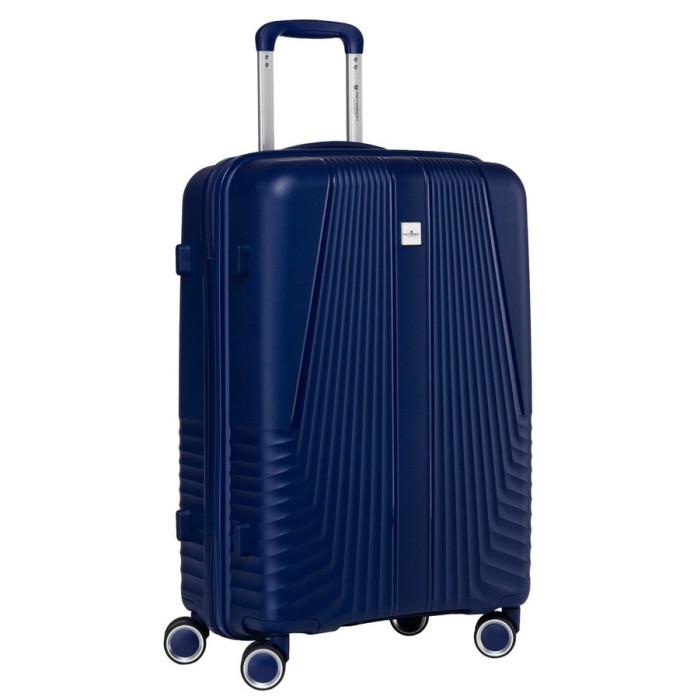 Zestaw walizek podróżnych z trwałego tworzywa ABS w granatowym kolorze – Peterson