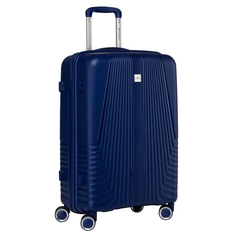 Zestaw walizek podróżnych z trwałego tworzywa ABS w granatowym kolorze – Peterson