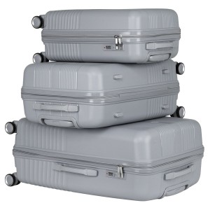 Zestaw walizek podróżnych Peterson z trwałego tworzywa ABS w eleganckim szarym kolorze