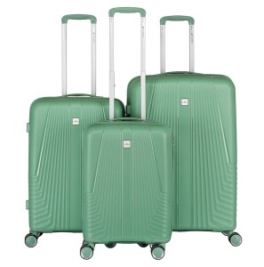 Zestaw walizek podróżnych Peterson z trwałego tworzywa ABS w zielonym kolorze