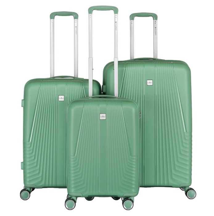 Zestaw walizek podróżnych Peterson z trwałego tworzywa ABS w zielonym kolorze
