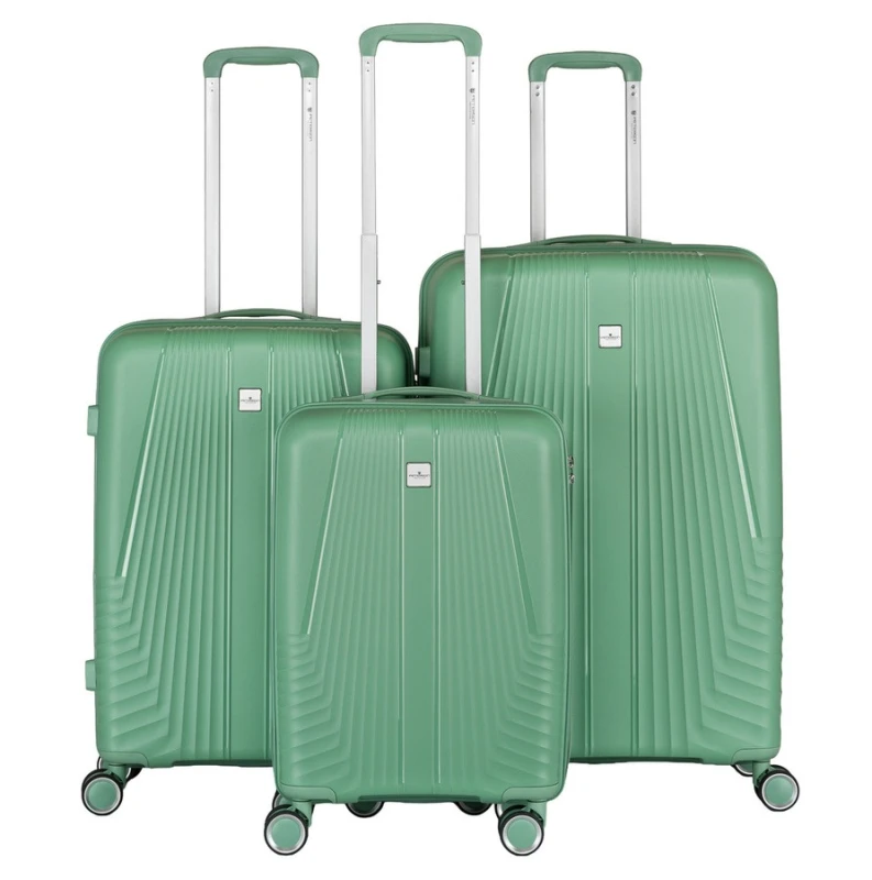 Zestaw walizek podróżnych Peterson z trwałego tworzywa ABS w zielonym kolorze