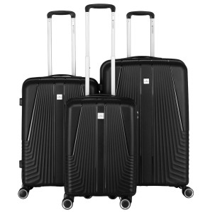 Peterson czarny zestaw walizek podróżnych z trwałego tworzywa ABS