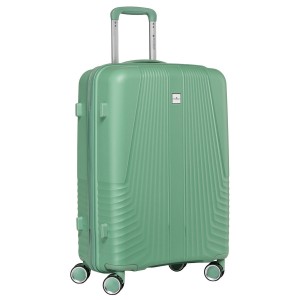 Zielona średnia walizka podróżna Peterson z teleskopowym uchwytem i obrotowymi kółkami – lekka i trwała walizka na kółkach