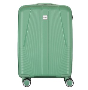 Zielona średnia walizka podróżna Peterson z teleskopowym uchwytem i obrotowymi kółkami – lekka i trwała walizka na kółkach