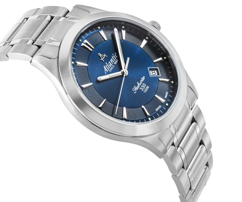 "Zegarek Atlantic Seahunter 71365.41.51 niebieska tarcza analogowa z datownikiem"