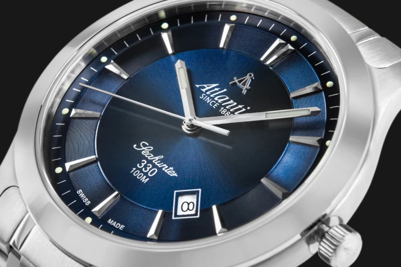 "Atlantic Seahunter 71365.41.51 koperta 41 mm ze stali szlachetnej, elegancki design"