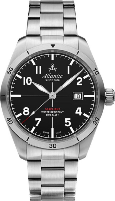 Zegarek męski Atlantic Seaflight 70356.41.65 z granatową tarczą i bransoletą ze stali nierdzewnej