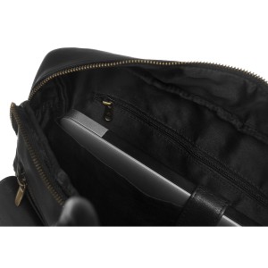 Męska torba na laptopa ze skóry naturalnej w czarnym kolorze - Peterson