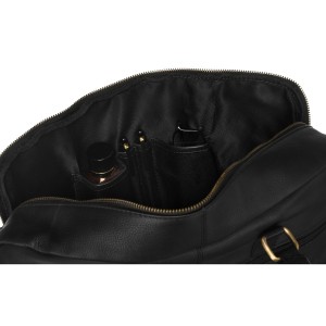 Męska torba na laptopa ze skóry naturalnej w czarnym kolorze - Peterson