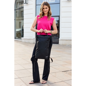 Pojemny plecak-worek z materiału syntetycznego w czarnym kolorze - Rovicky